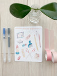 Sweet Watercolour Kiss-Cut Sticker Sheet - Pen Pals