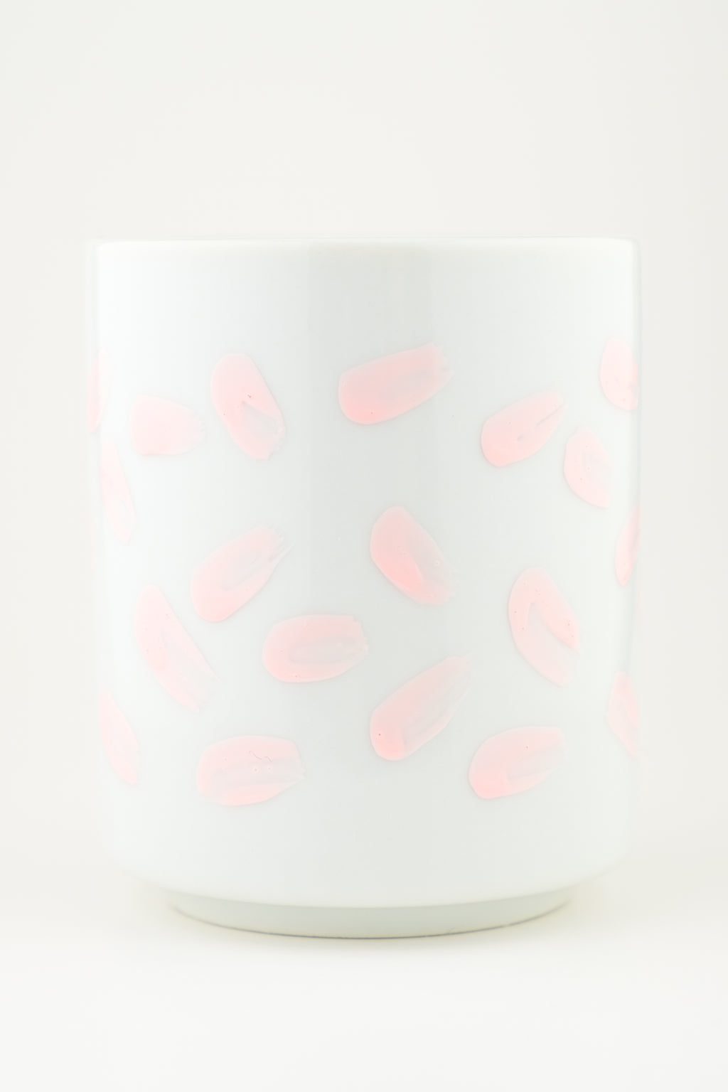 Hand Painted Porcelain Small Planter with Pure Soy Candle - Blush Pink Brush Strokes